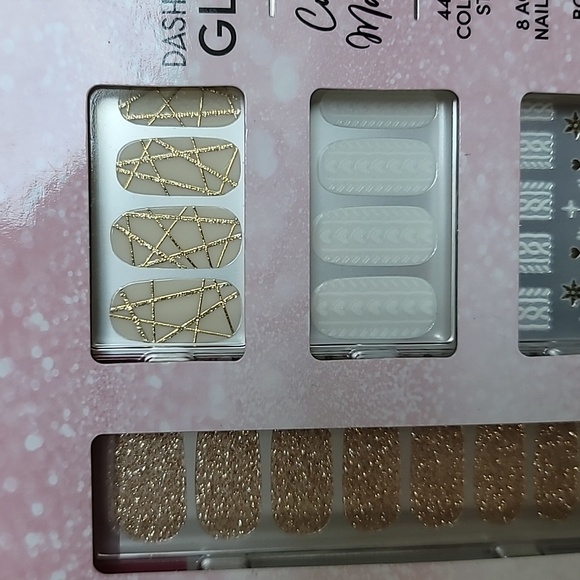 Dashing Diva Gloss Custom Mani Kit Green Gold Glitter New MGSKIT4 Evergreen - Picture 3 of 5